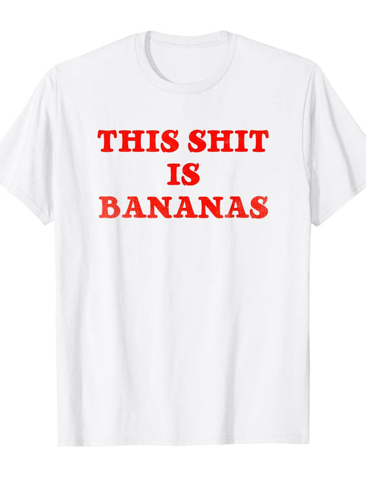 This Is Bananas T-shirt - Retro Pop Music Tee T-shirt Tragic Kingdom 220gsm Cotton Round Neck Short Sleeve Casual Henley Shirt Men T-shirt