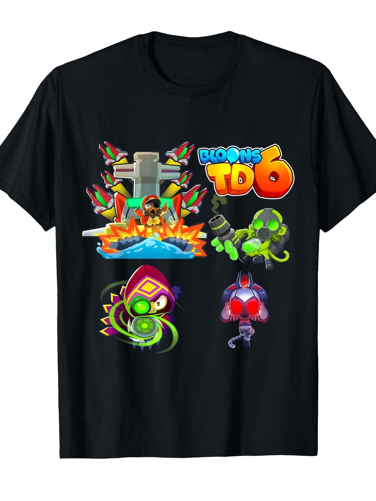 Btd6 Merch T-shirt Tragic Kingdom 220gsm Cotton Round Neck Short Sleeve Casual Henley Shirt Men T-shirt