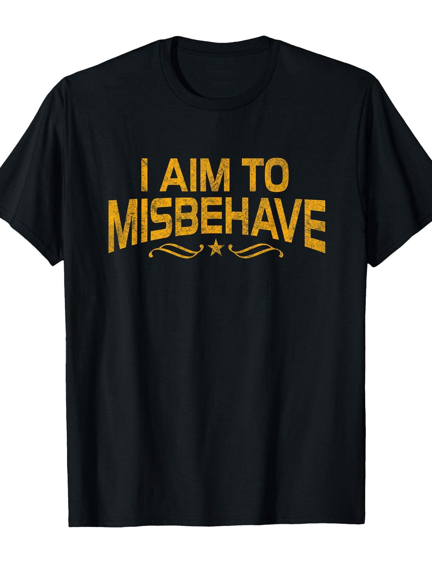 I Aim To Misbehave T-shirt Tragic Kingdom 220gsm Cotton Round Neck Short Sleeve Casual Henley Shirt Men T-shirt