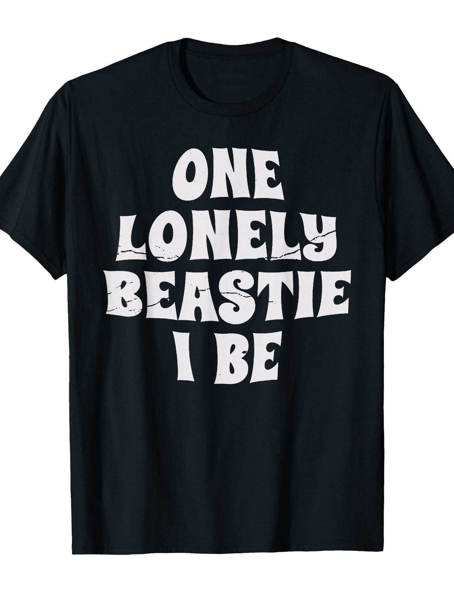 Vintage Funny One Lonely Beastie I Be Retro Saying Humor T-shirt Tragic Kingdom 220gsm Cotton Round Neck Short Sleeve Casual Henley Shirt Men T-shirt