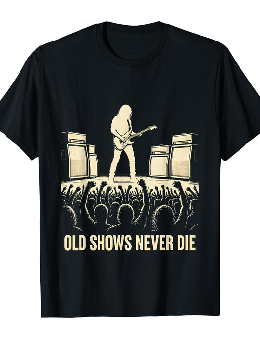 Old Shows Never Die Concert Vintage Design T-shirt Tragic Kingdom 220gsm Cotton Round Neck Short Sleeve Casual Henley Shirt Men T-shirt