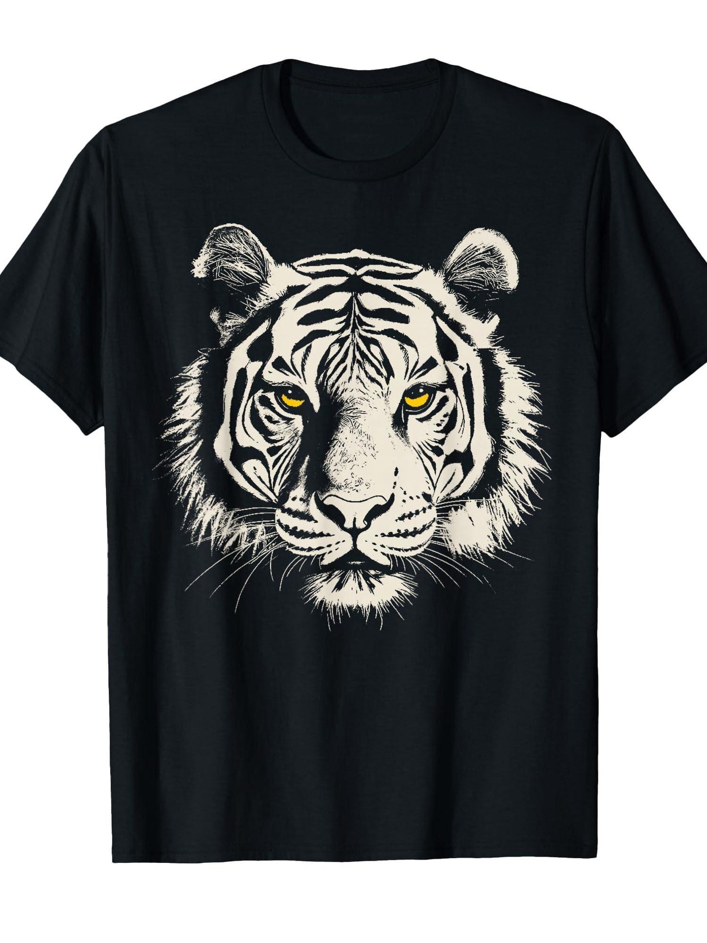 Face Of The Tiger T-shirt Tragic Kingdom 220gsm Cotton Round Neck Short Sleeve Casual Henley Shirt Men T-shirt