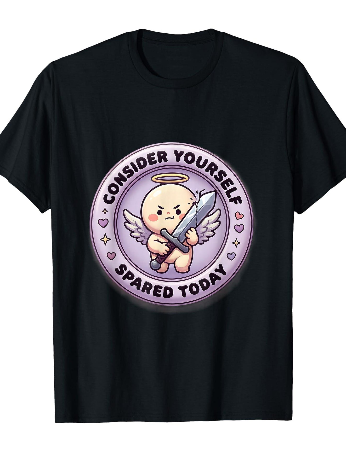 I Could Be Meaner Consider Yourself Spared T-shirt Tragic Kingdom 220gsm Cotton Round Neck Short Sleeve Casual Henley Shirt Men T-shirt