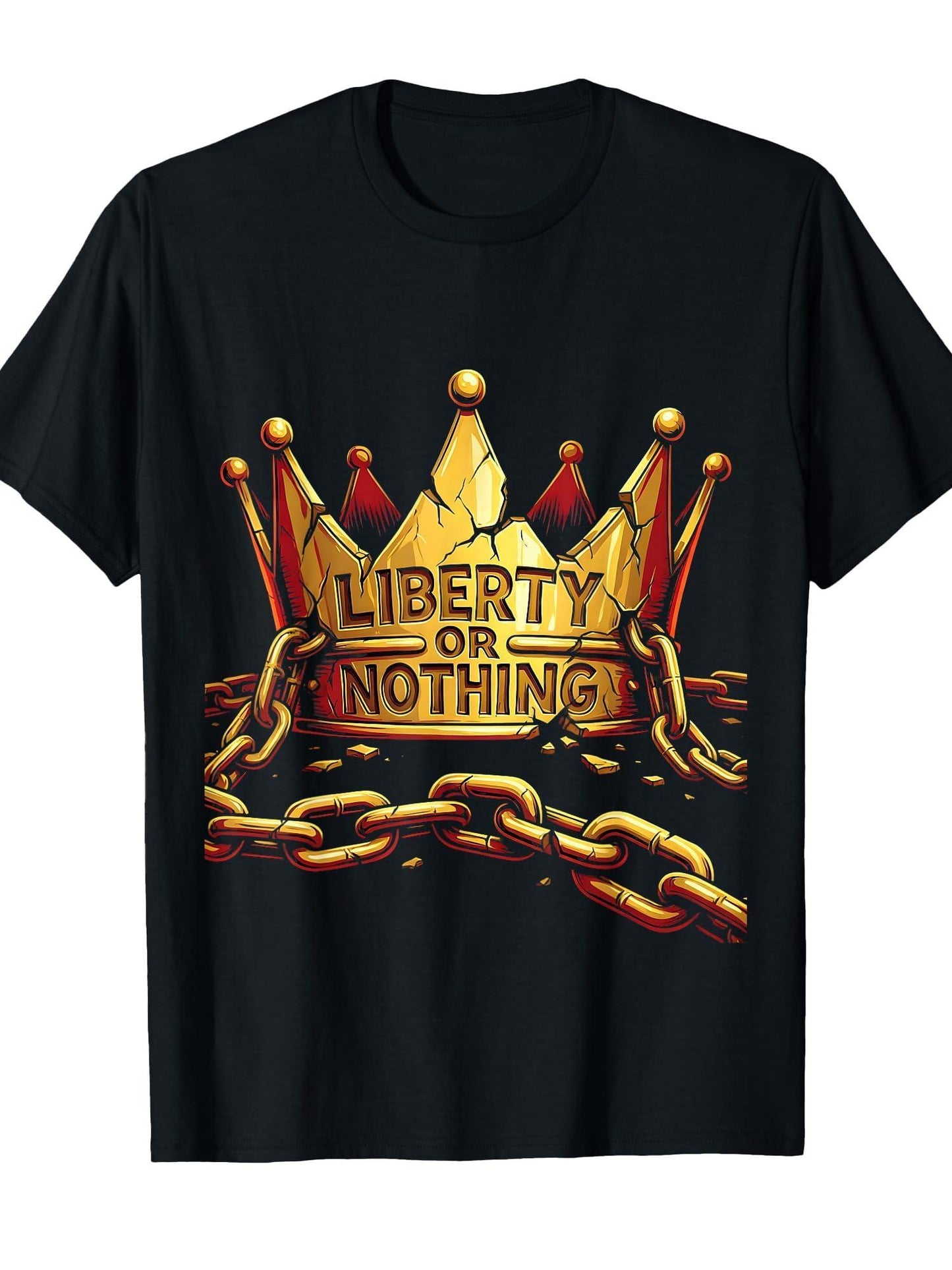 Death To Tyrants Liberty Or Nothing Graphic Design T-shirt Tragic Kingdom 220gsm Cotton Round Neck Short Sleeve Casual Henley Shirt Men T-shirt