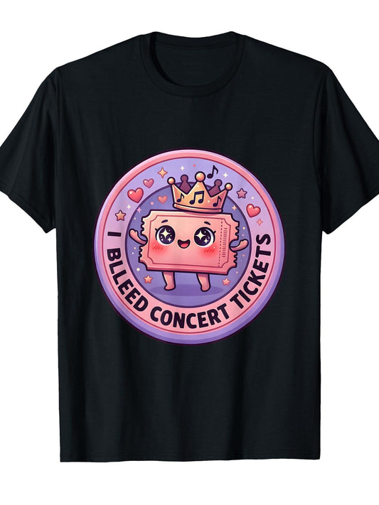 I Bleed Concert Tickets Music Lover Design T-shirt Tragic Kingdom 220gsm Cotton Round Neck Short Sleeve Casual Henley Shirt Men T-shirt