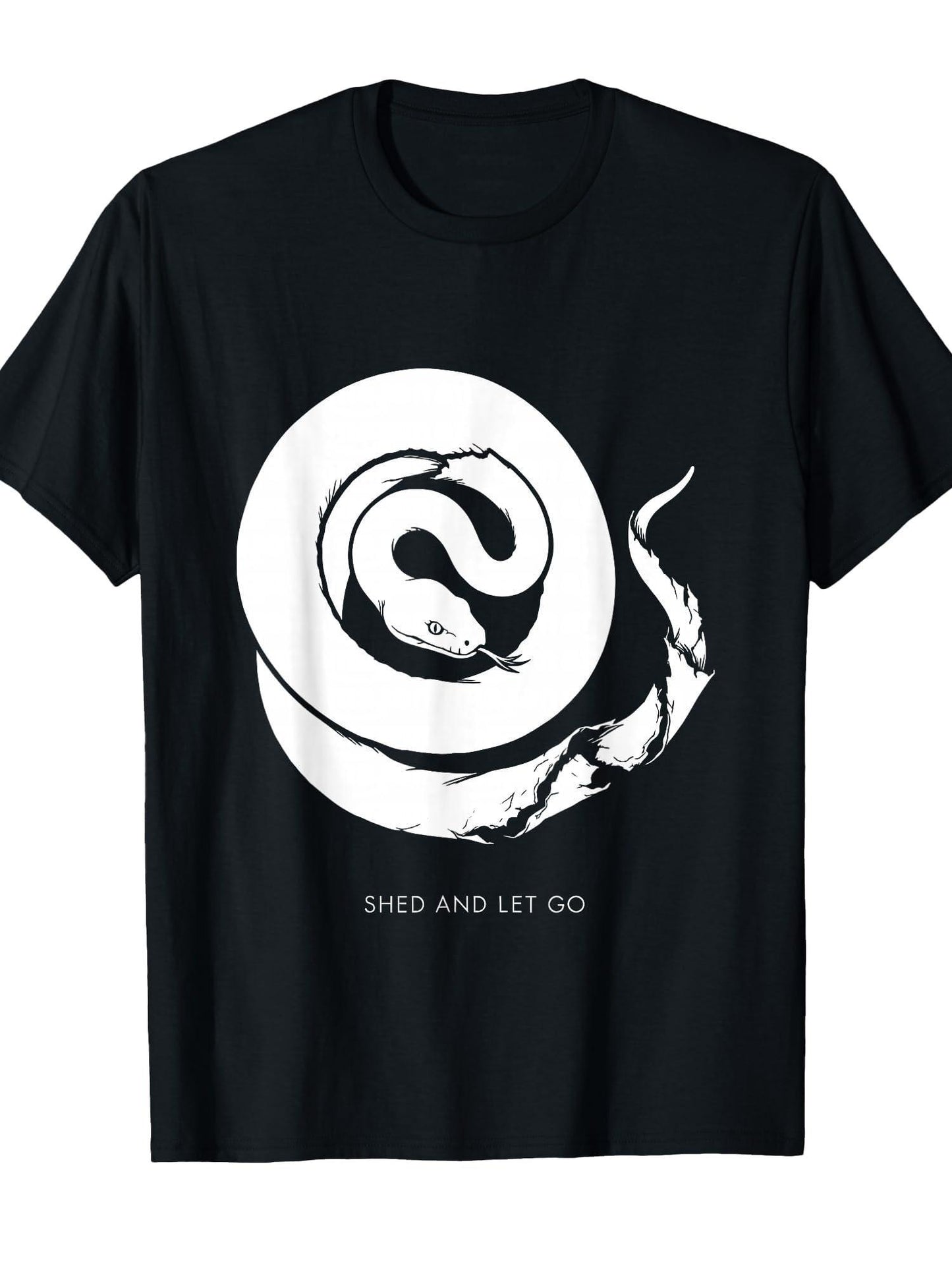 Shed And Let Go Snake Transformation Design T-shirt Tragic Kingdom 220gsm Cotton Round Neck Short Sleeve Casual Henley Shirt Men T-shirt