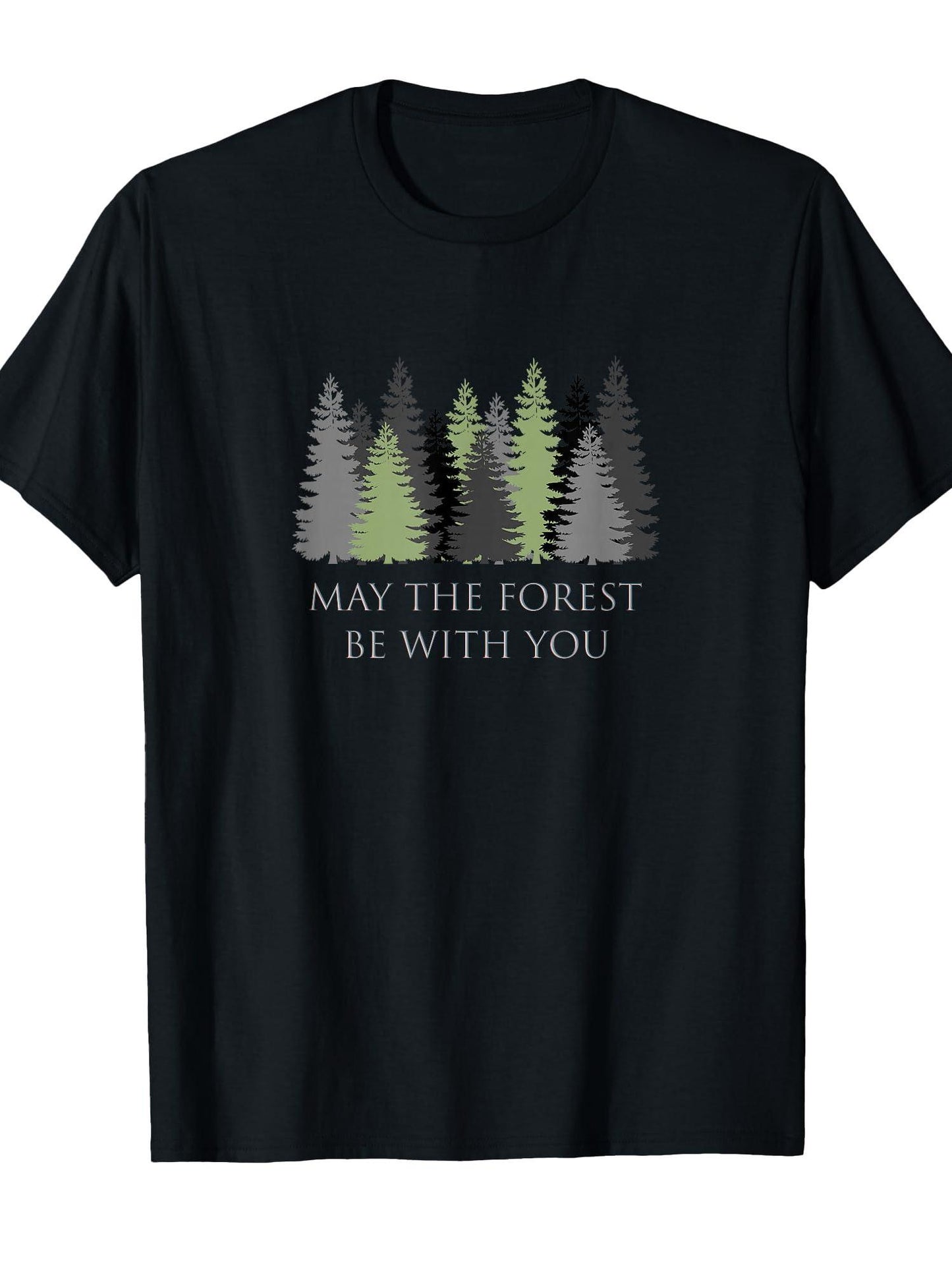 May The Forest Be With You T-shirt May The Forest Be With You 220gsm Cotton Round Neck Short Sleeve Casual Henley Shirt Men T-shirt