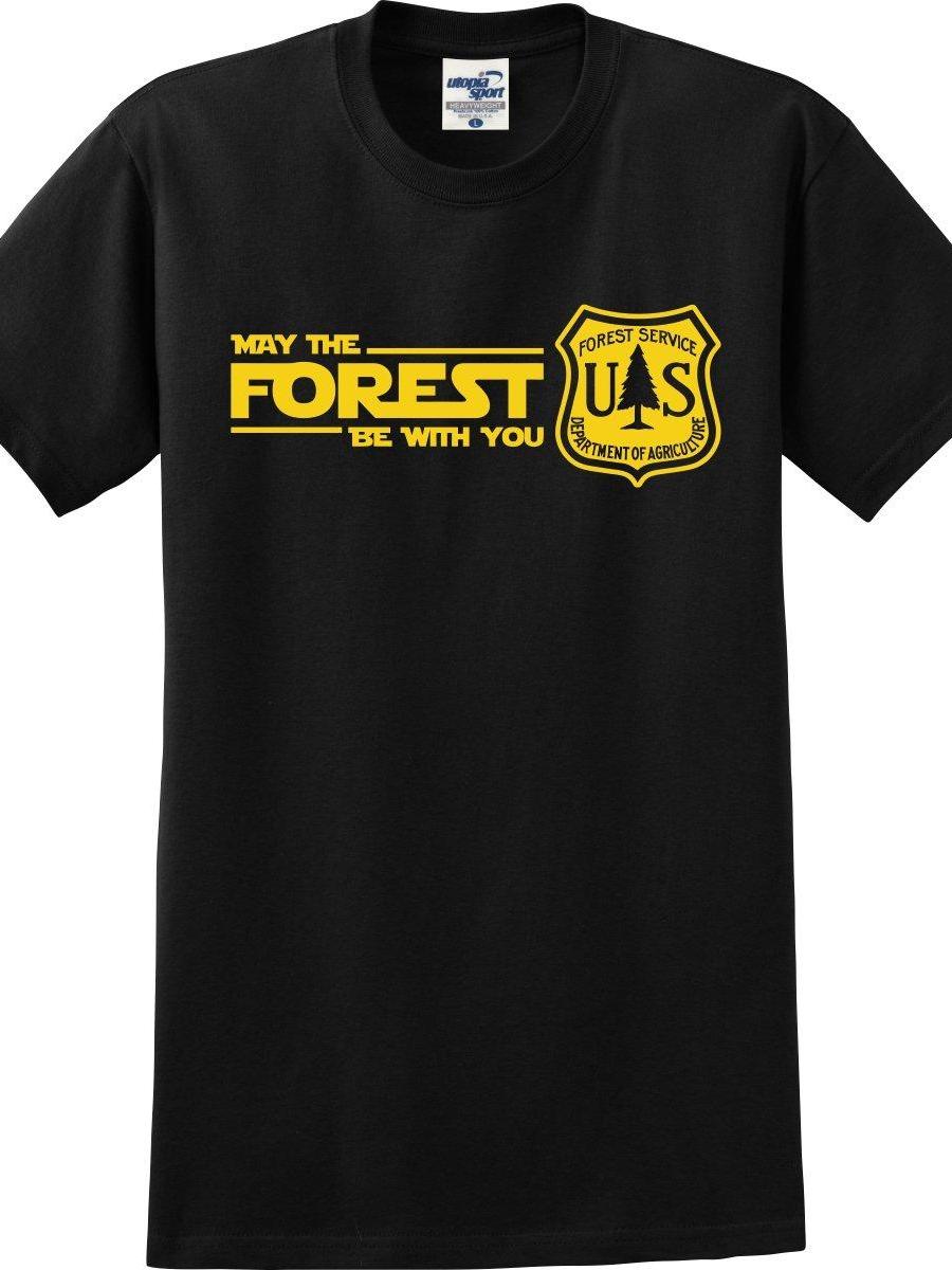 United States Forest Service Established 1905 T-shirt (s-5x) May The Forest Be With You 220gsm Cotton Round Neck Short Sleeve Casual Henley Shirt Men T-shirt