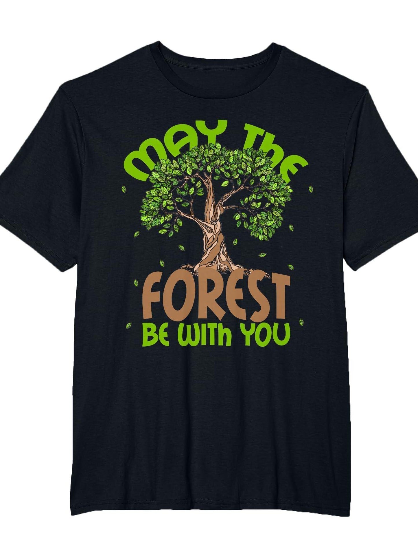 May The Forest Be With You! Forestry Horticulture Arborist T-shirt May The Forest Be With You 220gsm Cotton Round Neck Short Sleeve Casual Henley Shirt Men T-shirt