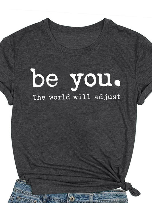 Comizi Be You Shirts For Women Be You The World Will Adjust Tshirt Positive Inspirational Tee Tops May The Forest Be With You 220gsm Cotton Round Neck Short Sleeve Casual Henley Shirt Men T-shirt