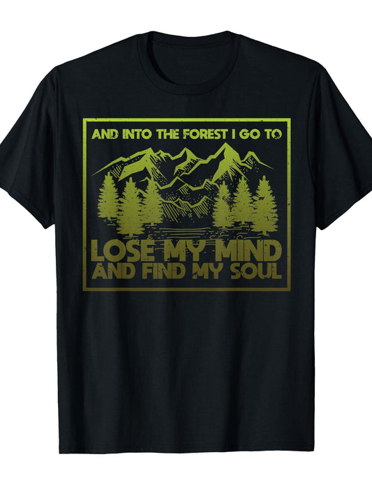 And Into The Forest I Go Lose My Mind T-shirt May The Forest Be With You 220gsm Cotton Round Neck Short Sleeve Casual Henley Shirt Men T-shirt