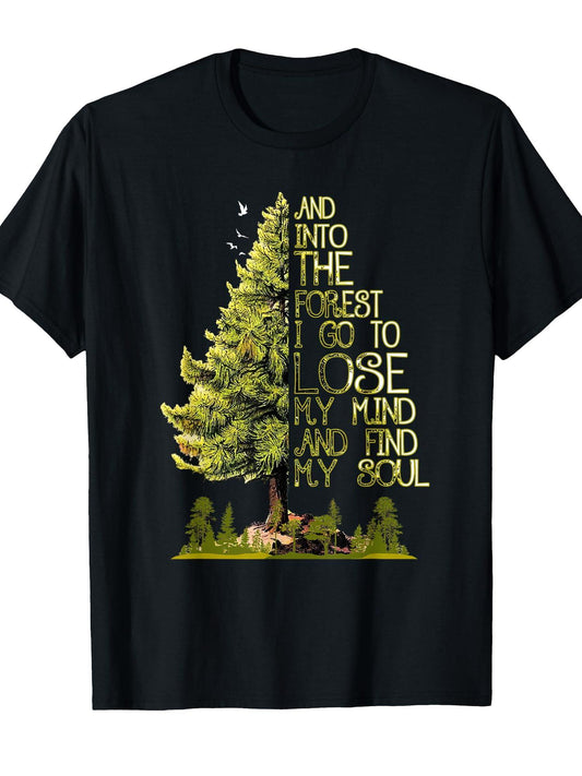 And Into The Forest I Go To Lose My Mind And Find My Soul T-shirt May The Forest Be With You 220gsm Cotton Round Neck Short Sleeve Casual Henley Shirt Men T-shirt