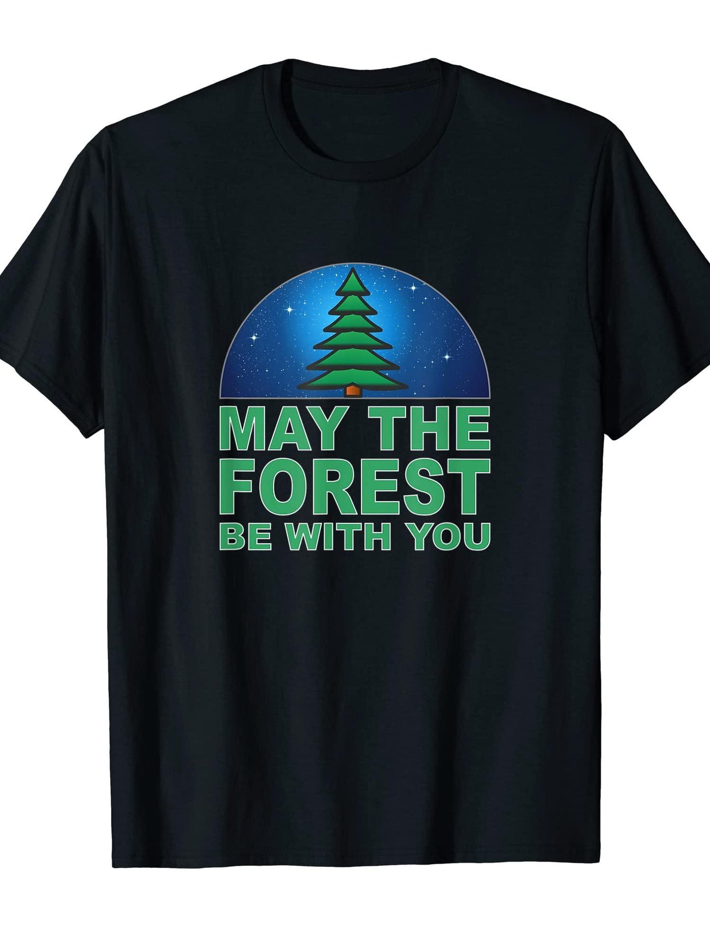 May The Forest Be With You - T-shirt May The Forest Be With You 220gsm Cotton Round Neck Short Sleeve Casual Henley Shirt Men T-shirt