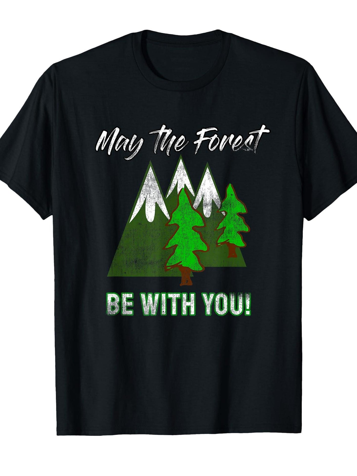 May The Forest Be With You! T-shirt May The Forest Be With You 220gsm Cotton Round Neck Short Sleeve Casual Henley Shirt Men T-shirt