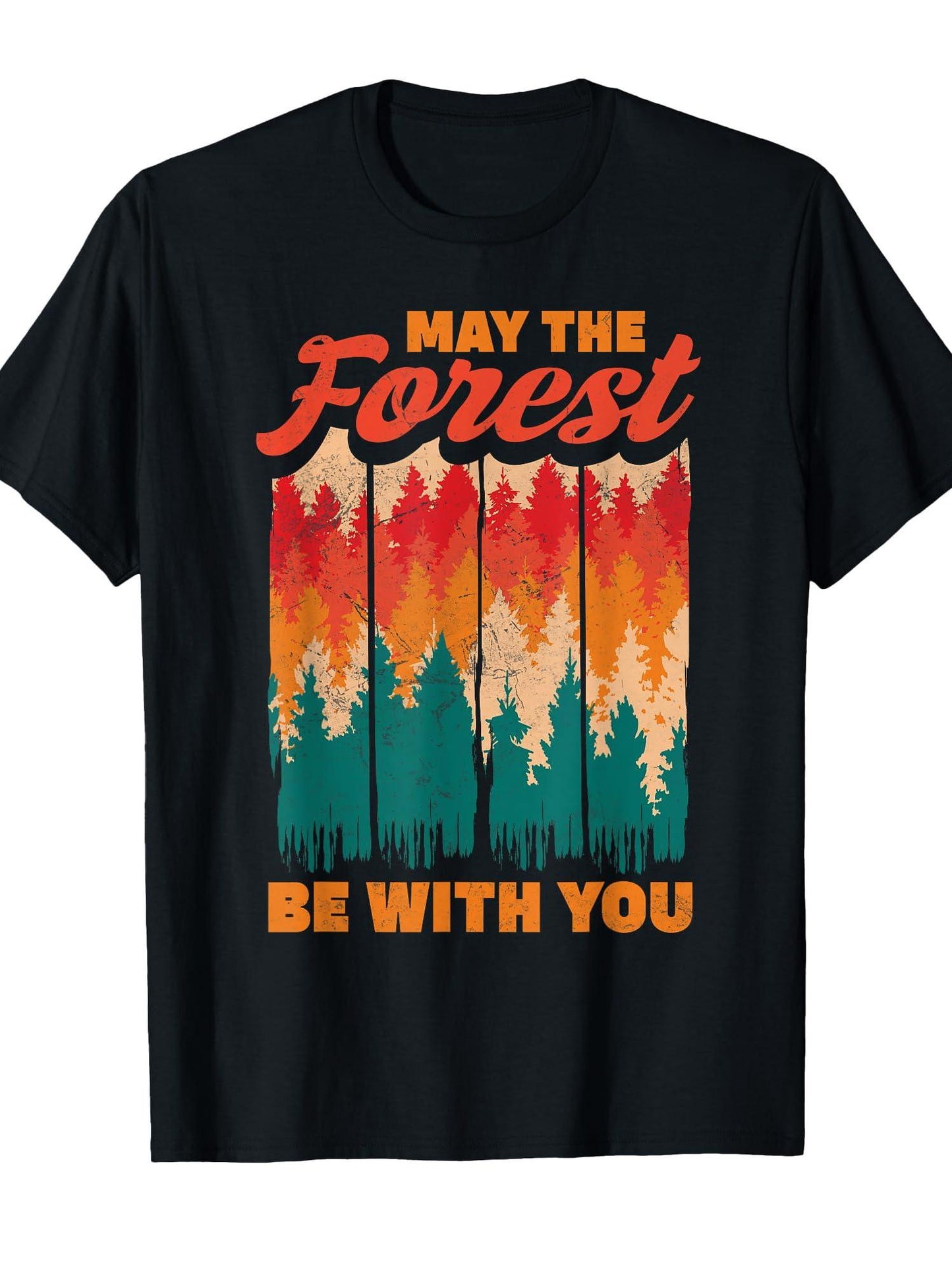 May The Forest Be With You T-shirt May The Forest Be With You 220gsm Cotton Round Neck Short Sleeve Casual Henley Shirt Men T-shirt