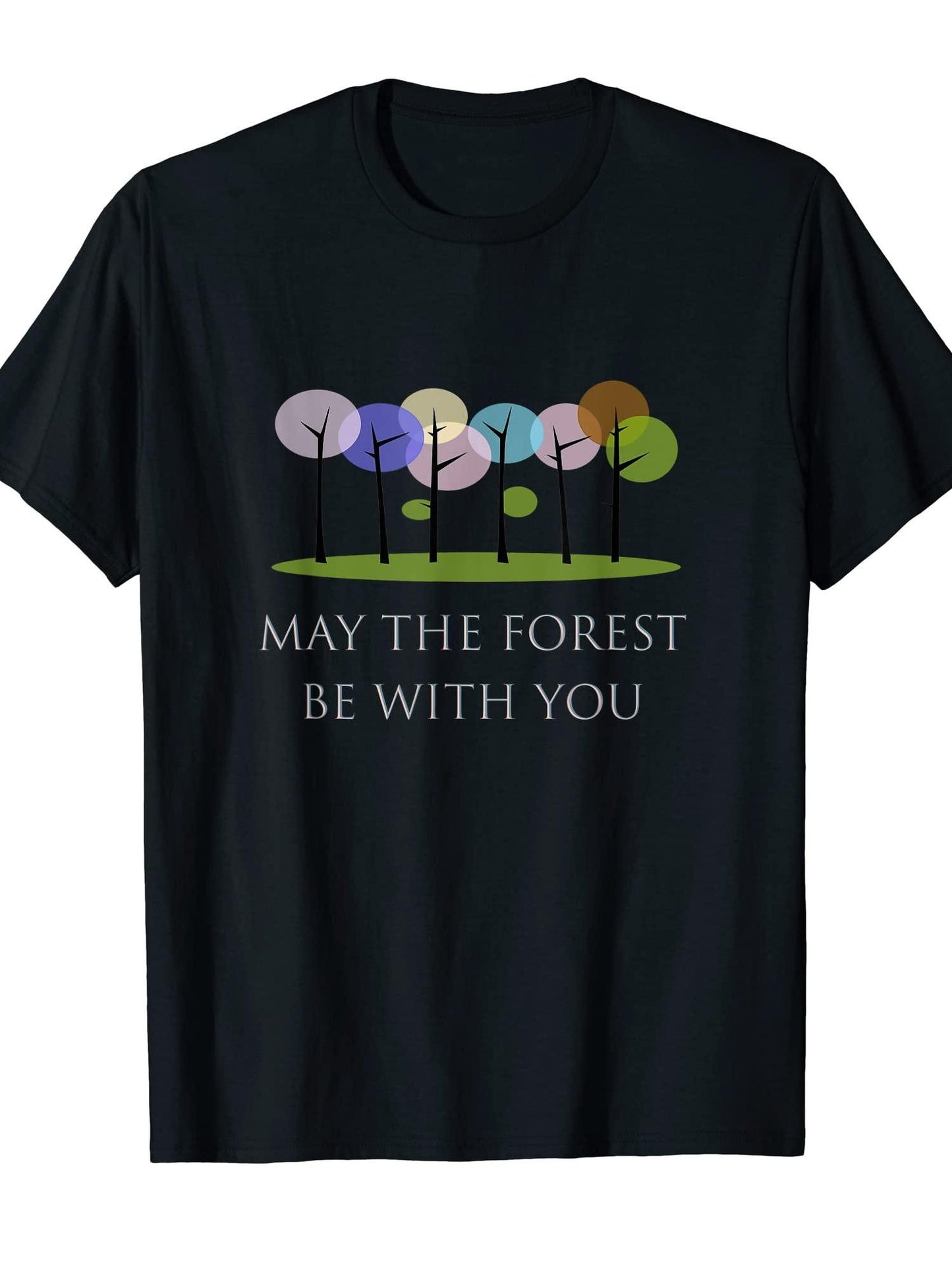 May The Forest Be With You T-shirt May The Forest Be With You 220gsm Cotton Round Neck Short Sleeve Casual Henley Shirt Men T-shirt