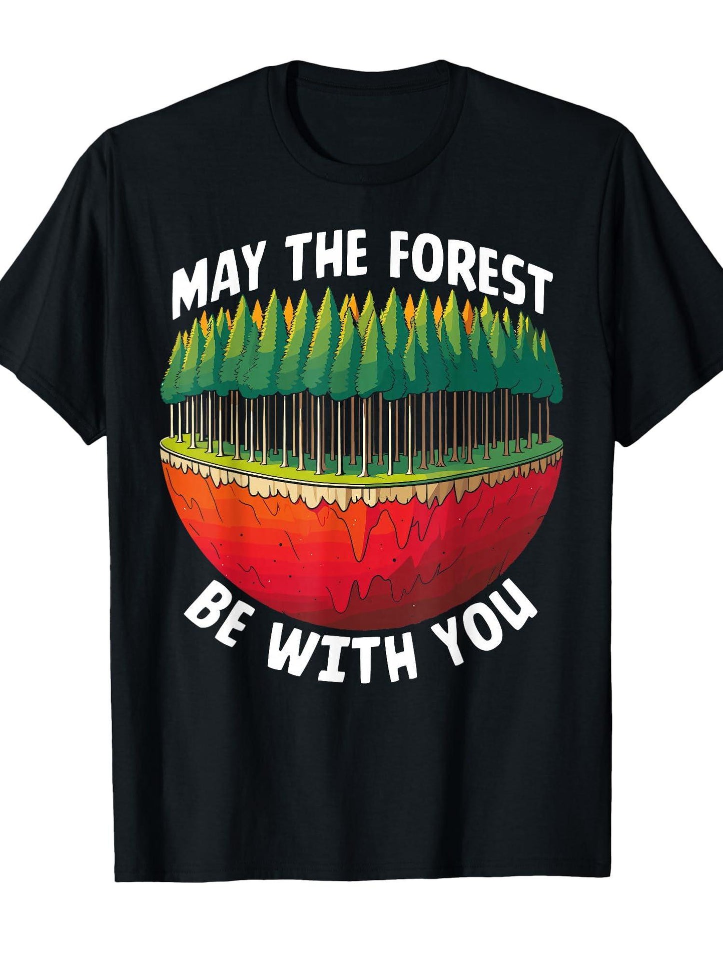 May The Forest Be With You T-shirt May The Forest Be With You 220gsm Cotton Round Neck Short Sleeve Casual Henley Shirt Men T-shirt
