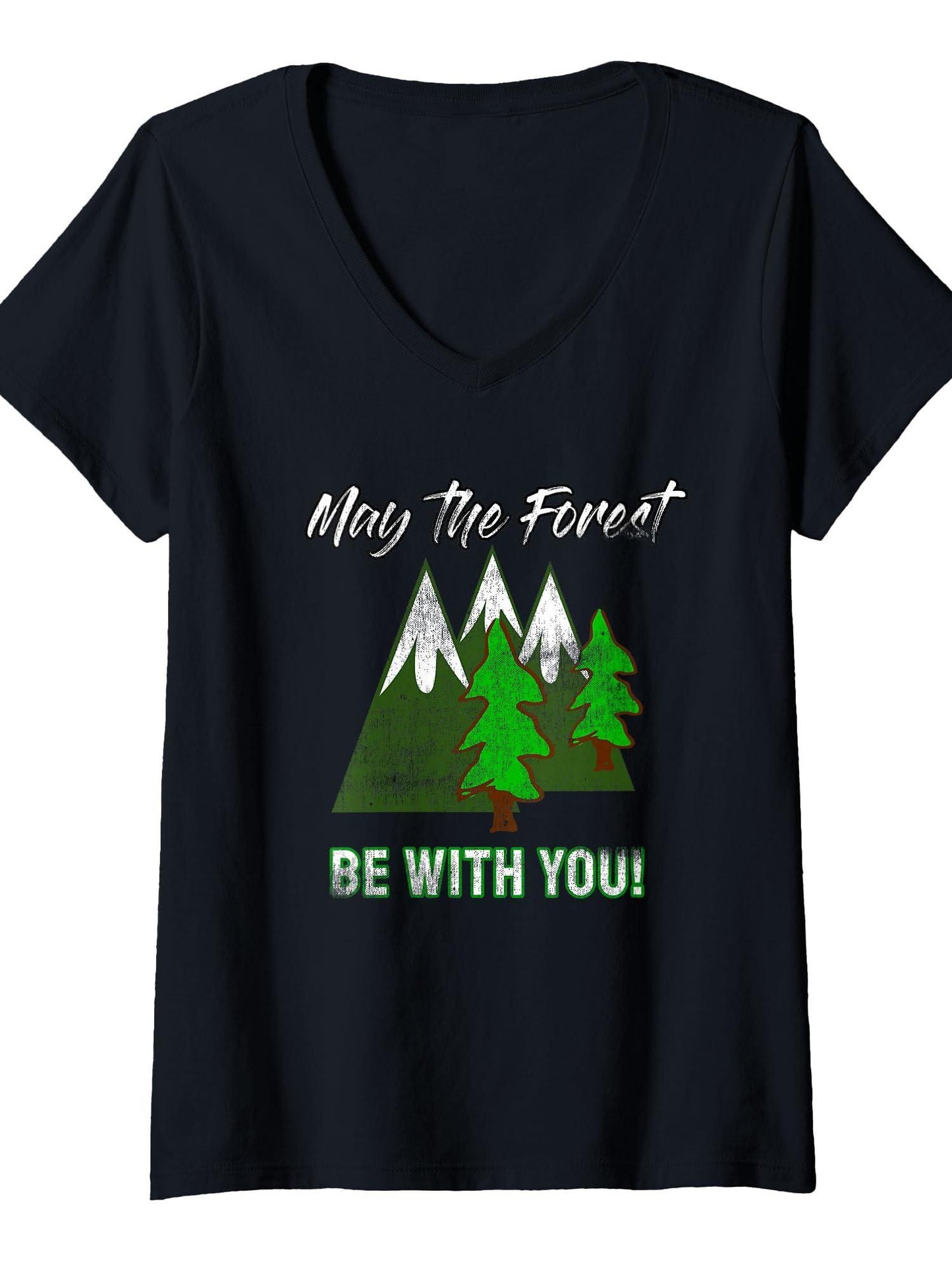 Women's May The Forest Be With You! T-shirt May The Forest Be With You 220gsm Cotton Round Neck Short Sleeve Casual Henley Shirt Men T-shirt