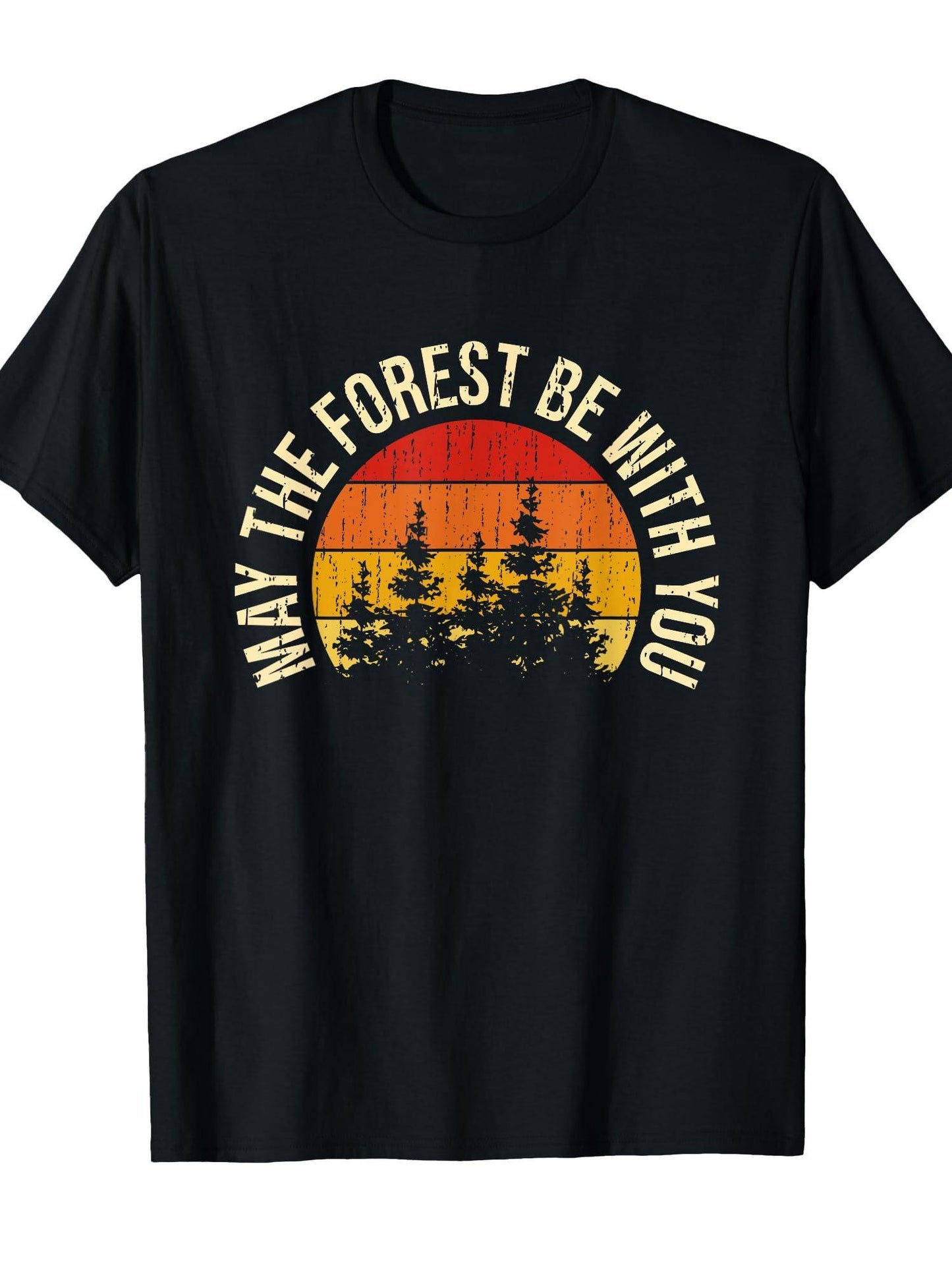 May The Forest Be With You Nature Lover Outdoor Camp Hiker T-shirt May The Forest Be With You 220gsm Cotton Round Neck Short Sleeve Casual Henley Shirt Men T-shirt