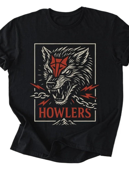 Howlers Wolf T-shirt - Red Rising Inspired Sci-fi Tee For Book Lovers, D & Sevro Graphic Shirt May The Forest Be With You 220gsm Cotton Round Neck Short Sleeve Casual Henley Shirt Men T-shirt