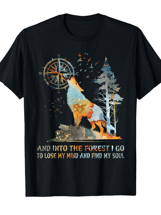 And Into The Forest I Go To Lose My Mind And Find My Soul T-shirt May The Forest Be With You 220gsm Cotton Round Neck Short Sleeve Casual Henley Shirt Men T-shirt