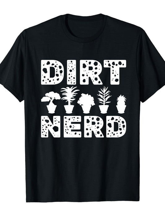 Dirt Nerd Gardener Gardening Plant Lover Farmer Farming Farm T-shirt Dirt Nerd 220gsm Cotton Round Neck Short Sleeve Casual Henley Shirt Men T-shirt