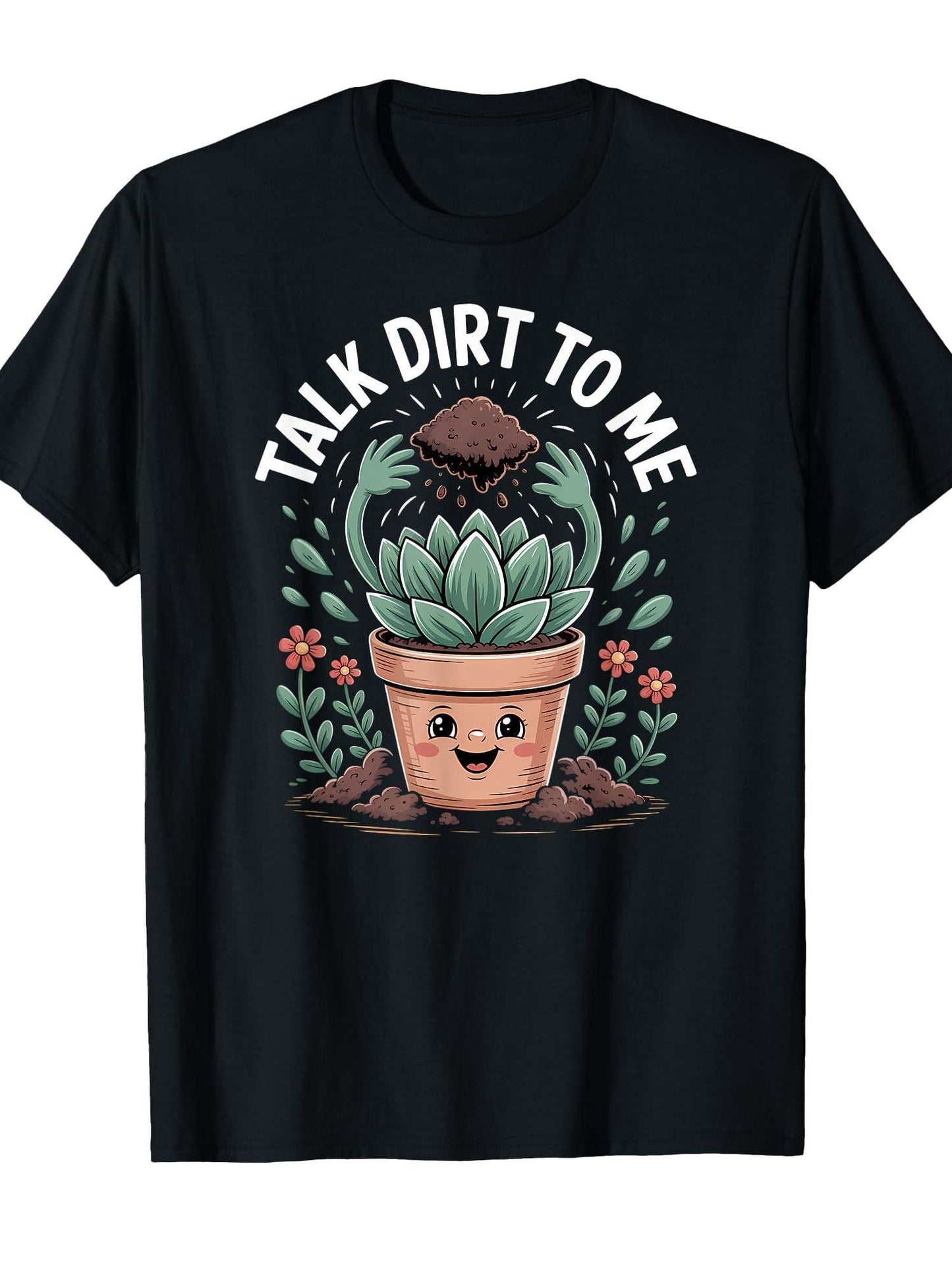 Garden Talk Dirt To Me Funny Plant Gardener Quote T-shirt Dirt Nerd 220gsm Cotton Round Neck Short Sleeve Casual Henley Shirt Men T-shirt