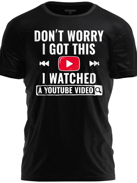 Teeunion Funny Diy Repair Mechanic T-shirt For Men - I Watched A Video Shirt Dirt Nerd 220gsm Cotton Round Neck Short Sleeve Casual Henley Shirt Men T-shirt