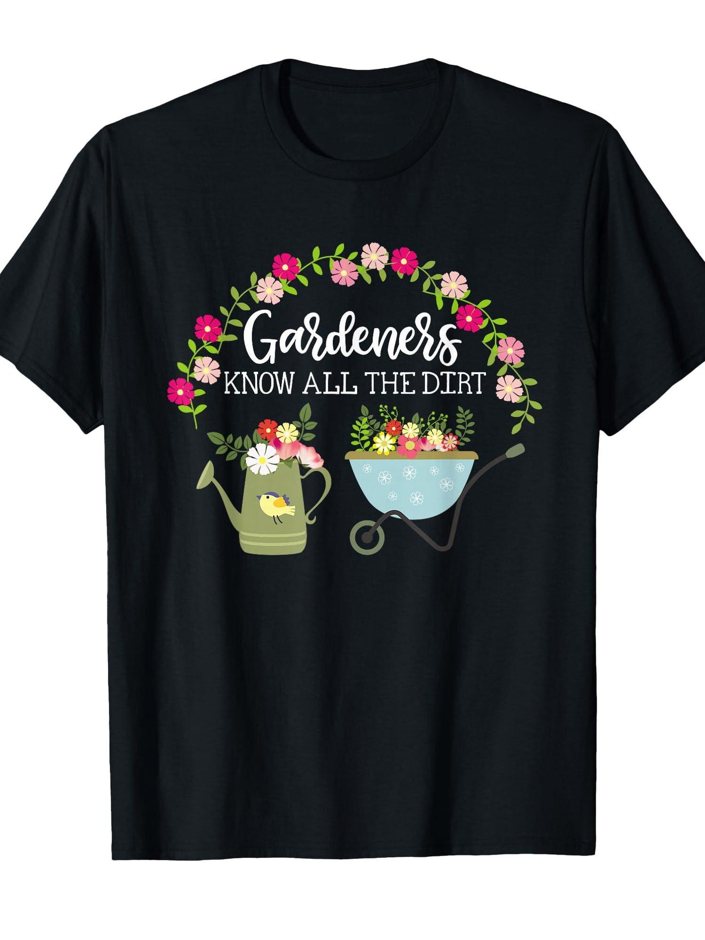 Funny Sarcastic Quote Gardening Gardeners Know All The Dirt T-shirt Dirt Nerd 220gsm Cotton Round Neck Short Sleeve Casual Henley Shirt Men T-shirt