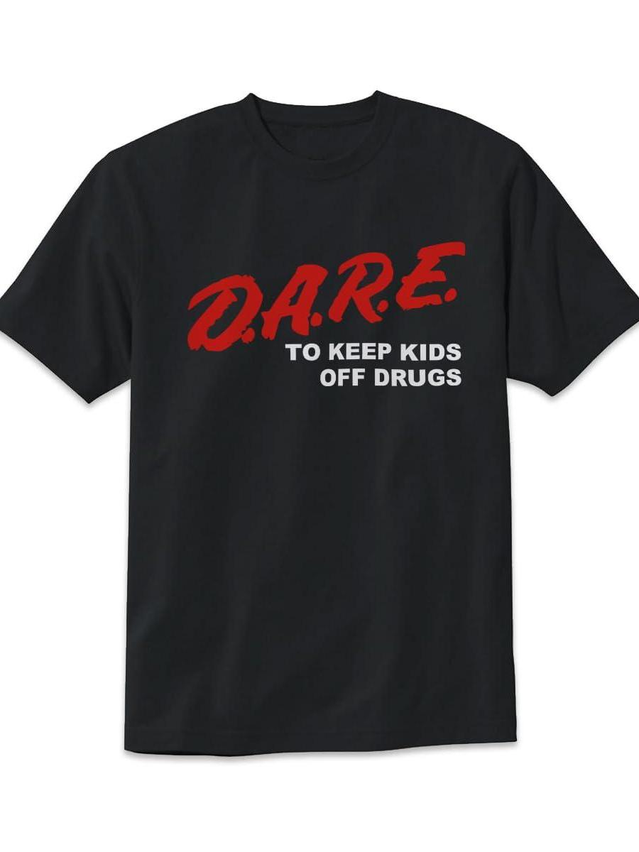 Dare Retro D. A. R. E. T-shirt 90s Vintage Style Design Tee Short Sleeve Unisex Shirt Dirt Nerd 220gsm Cotton Round Neck Short Sleeve Casual Henley Shirt Men T-shirt