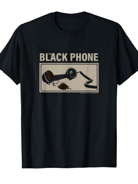 The Black Phone Dirt Phone T-shirt Dirt Nerd 220gsm Cotton Round Neck Short Sleeve Casual Henley Shirt Men T-shirt