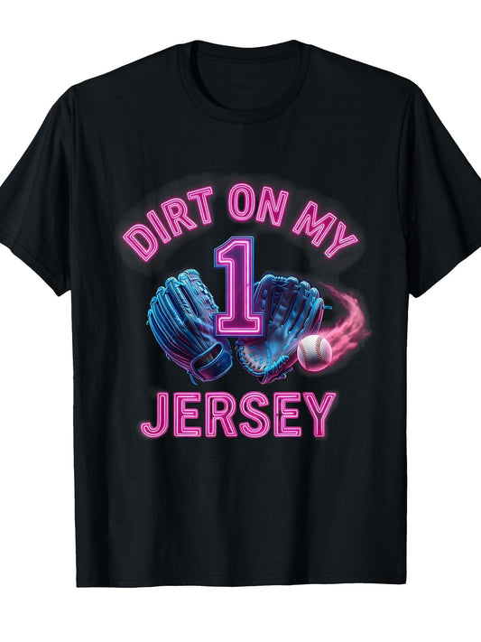 Dirt On My Jersey Baseball Player Design T-shirt Dirt Nerd 220gsm Cotton Round Neck Short Sleeve Casual Henley Shirt Men T-shirt