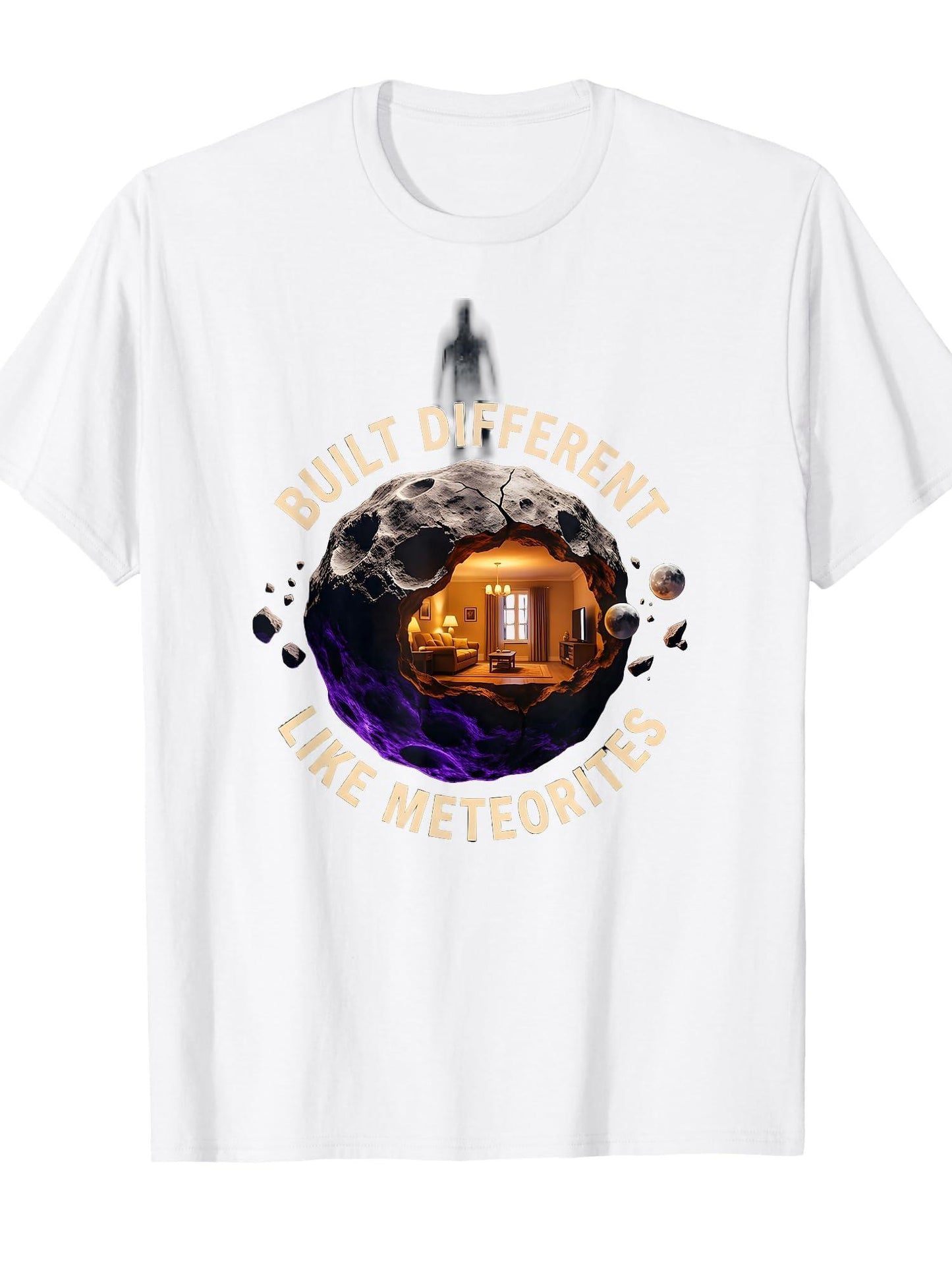 Built Different Like Meteorites Space Design T-shirt Dirt Nerd 220gsm Cotton Round Neck Short Sleeve Casual Henley Shirt Men T-shirt