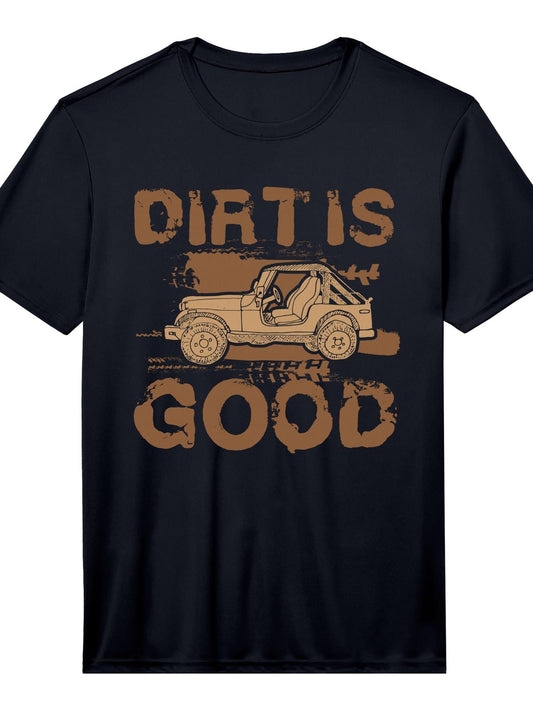 Dirt Is Good Off Road Shirt | Truck Mud Bogging Performance T-shirt Dirt Nerd 220gsm Cotton Round Neck Short Sleeve Casual Henley Shirt Men T-shirt