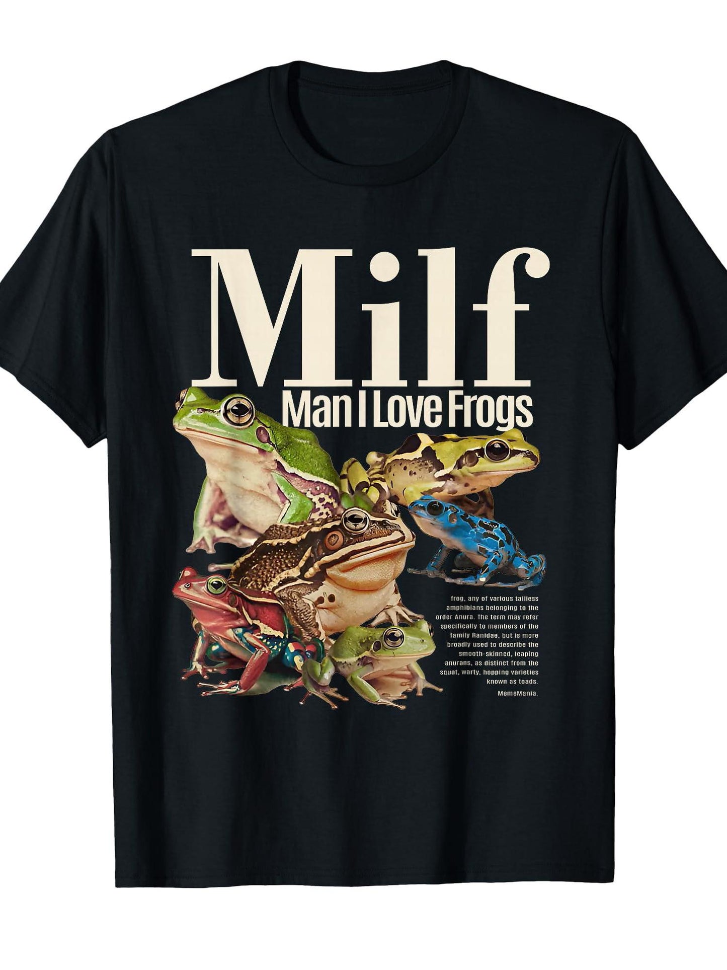 Milf Man I Love Frogs T-shirt Milf 220gsm Cotton Round Neck Short Sleeve Casual Henley Shirt Men T-shirt