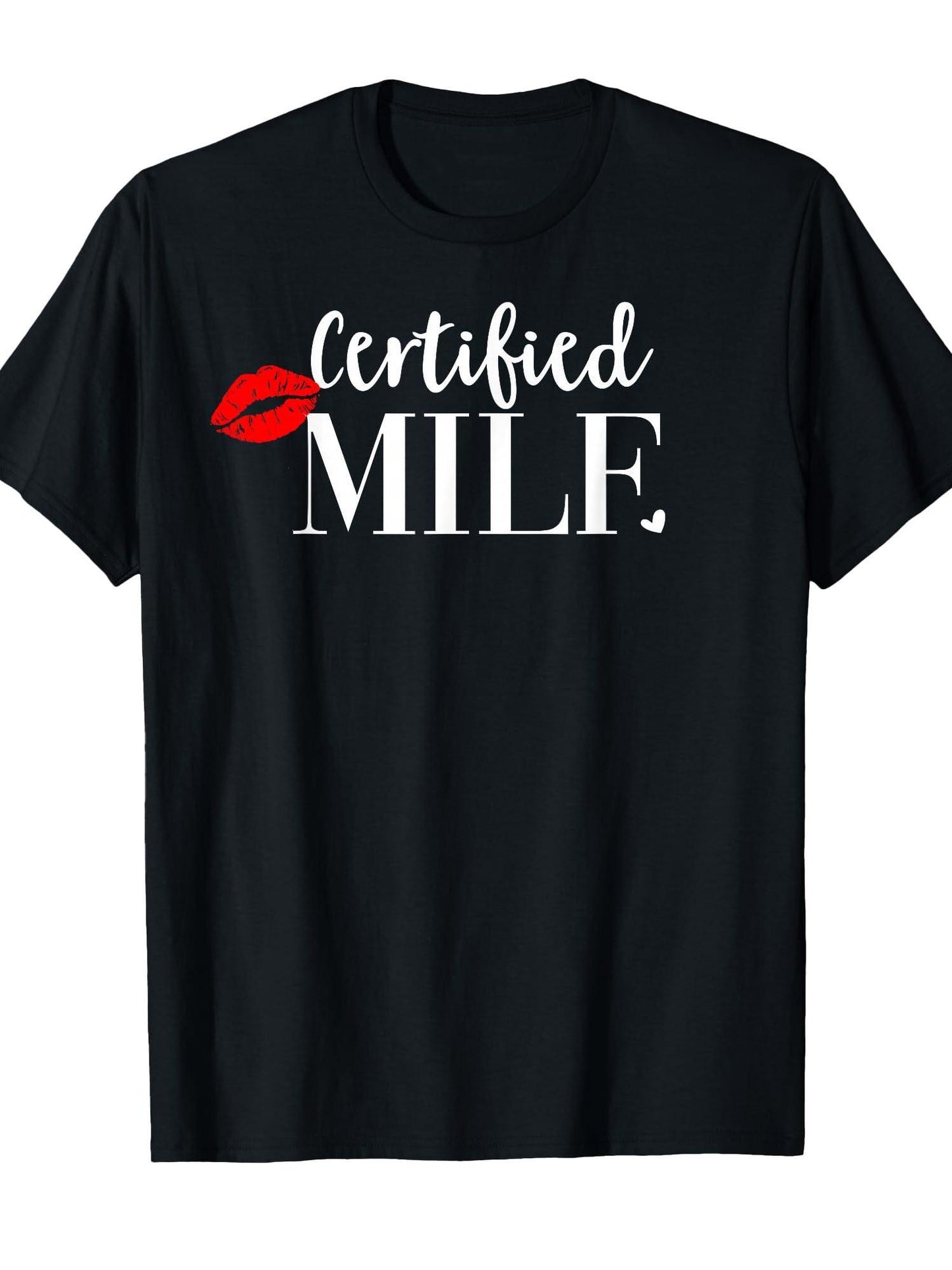 Certified Milf Shirt, Hot Mom Milf Shirts, 100% Certified Milf T-shirt Milf 220gsm Cotton Round Neck Short Sleeve Casual Henley Shirt Men T-shirt