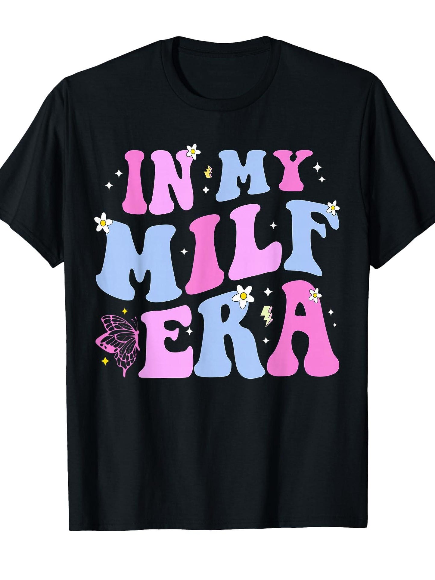 In My Milf Era Hot Mom Mother T-shirt Milf 220gsm Cotton Round Neck Short Sleeve Casual Henley Shirt Men T-shirt