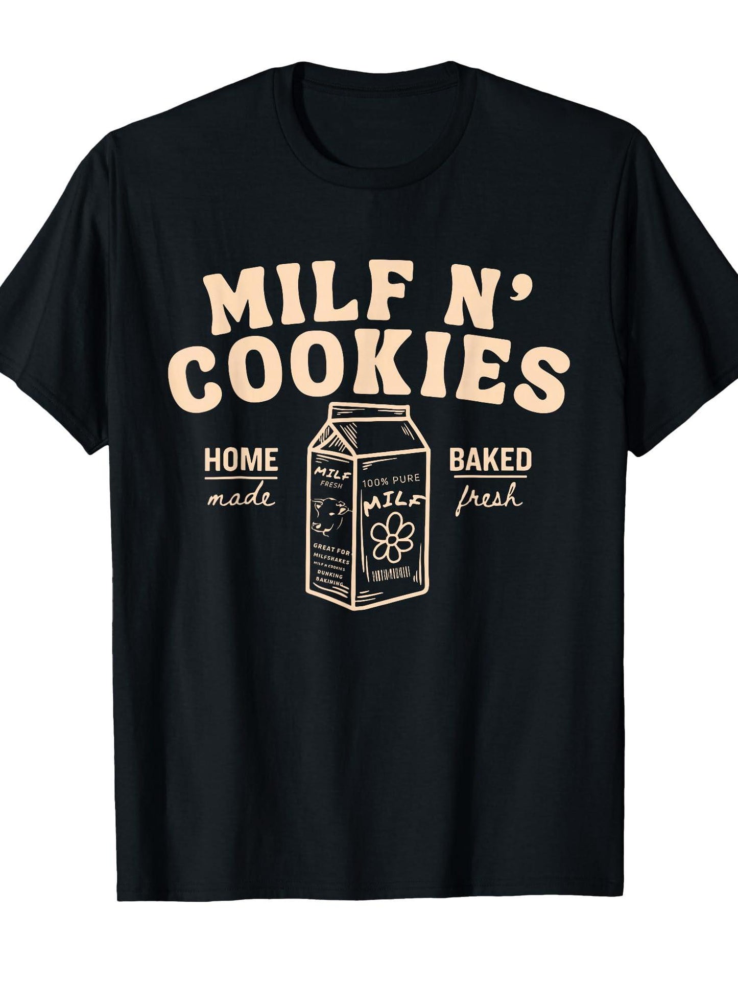 Baked T-shirt Milf 220gsm Cotton Round Neck Short Sleeve Casual Henley Shirt Men T-shirt