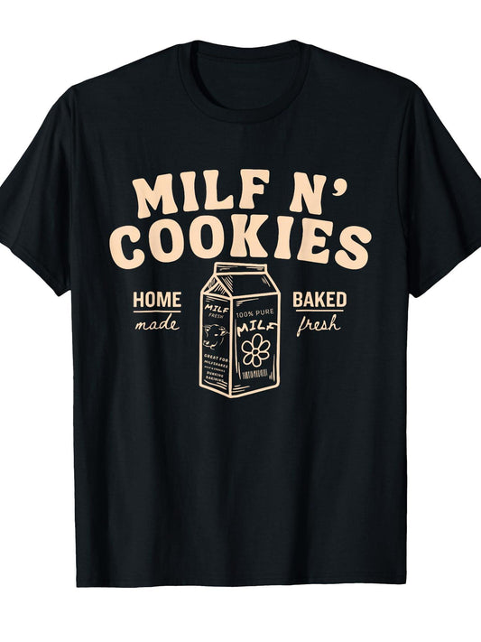 Baked T-shirt Milf 220gsm Cotton Round Neck Short Sleeve Casual Henley Shirt Men T-shirt