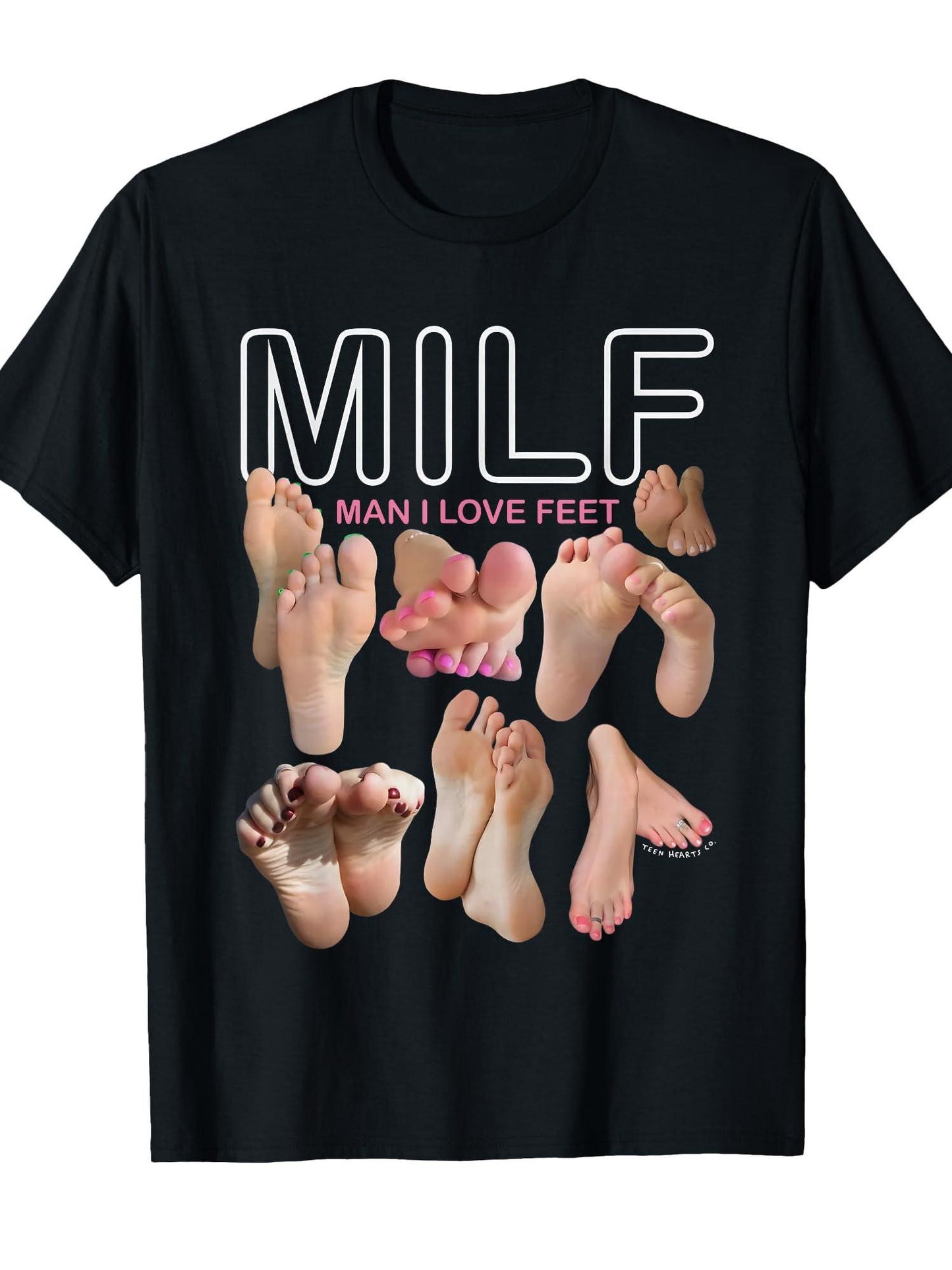 Milf Man I Love Feet T-shirt Milf 220gsm Cotton Round Neck Short Sleeve Casual Henley Shirt Men T-shirt