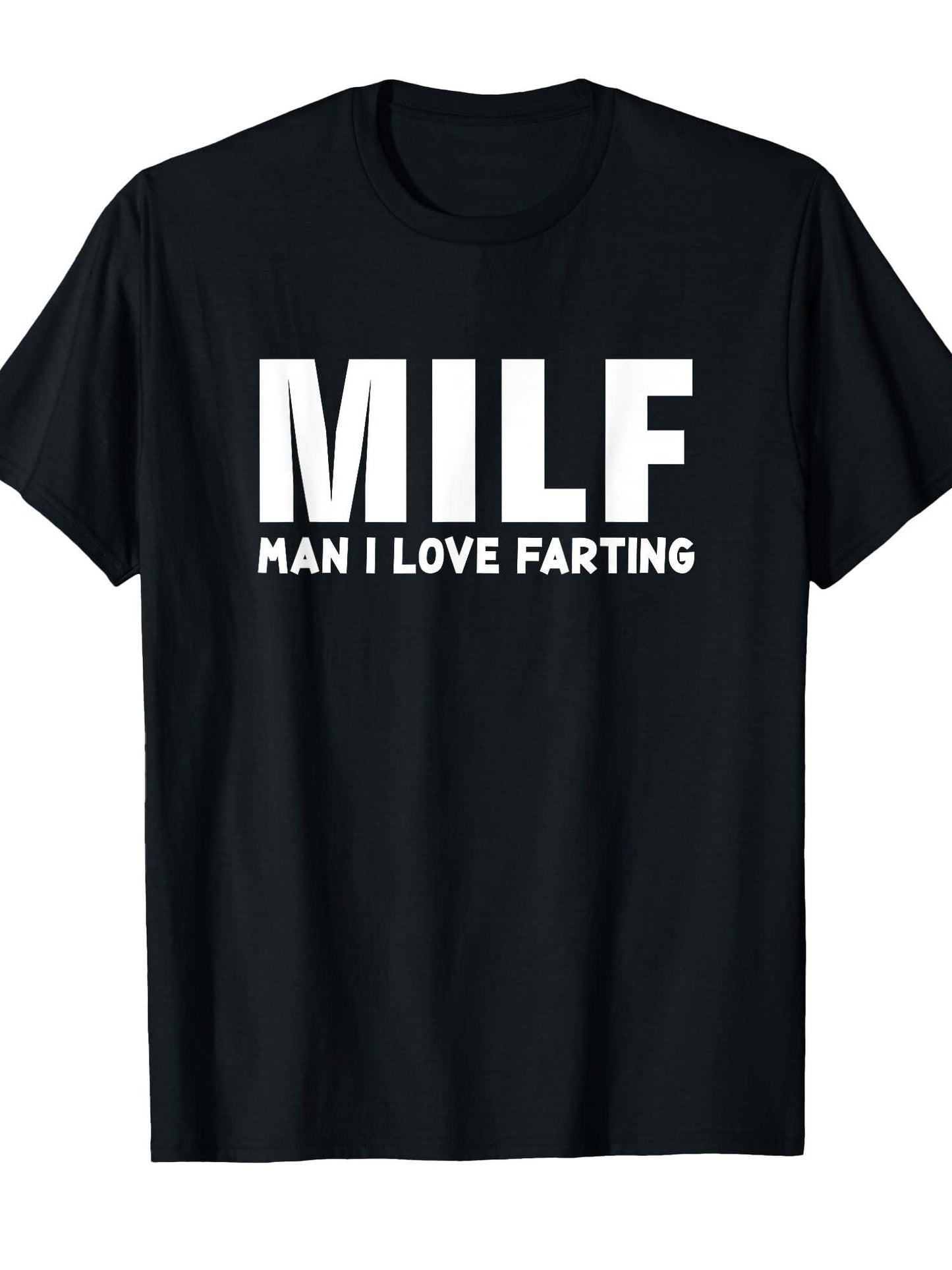 Funny Fart Shirt - Milf Man I Love Farting T-shirt Milf 220gsm Cotton Round Neck Short Sleeve Casual Henley Shirt Men T-shirt