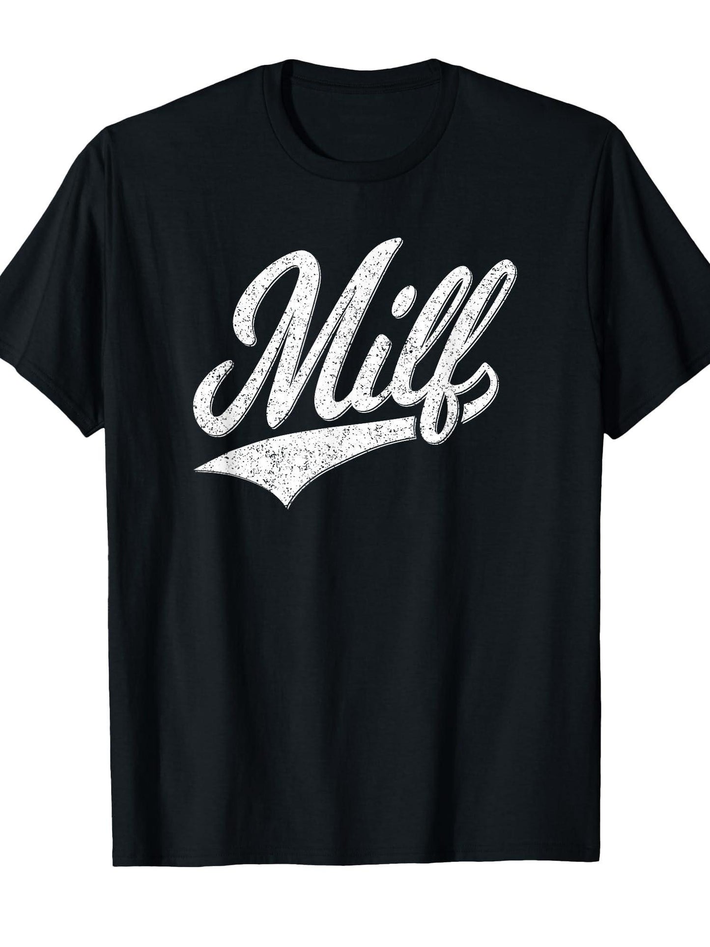 Milf Varsity Script Sports Jersey Style T-shirt Milf 220gsm Cotton Round Neck Short Sleeve Casual Henley Shirt Men T-shirt