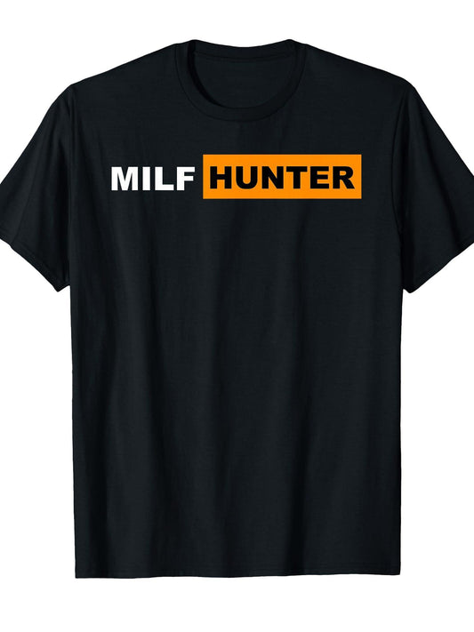 Milf Hunter I Love Milfs Milf's Hot Mom Hunter Lover Gift T-shirt Milf 220gsm Cotton Round Neck Short Sleeve Casual Henley Shirt Men T-shirt