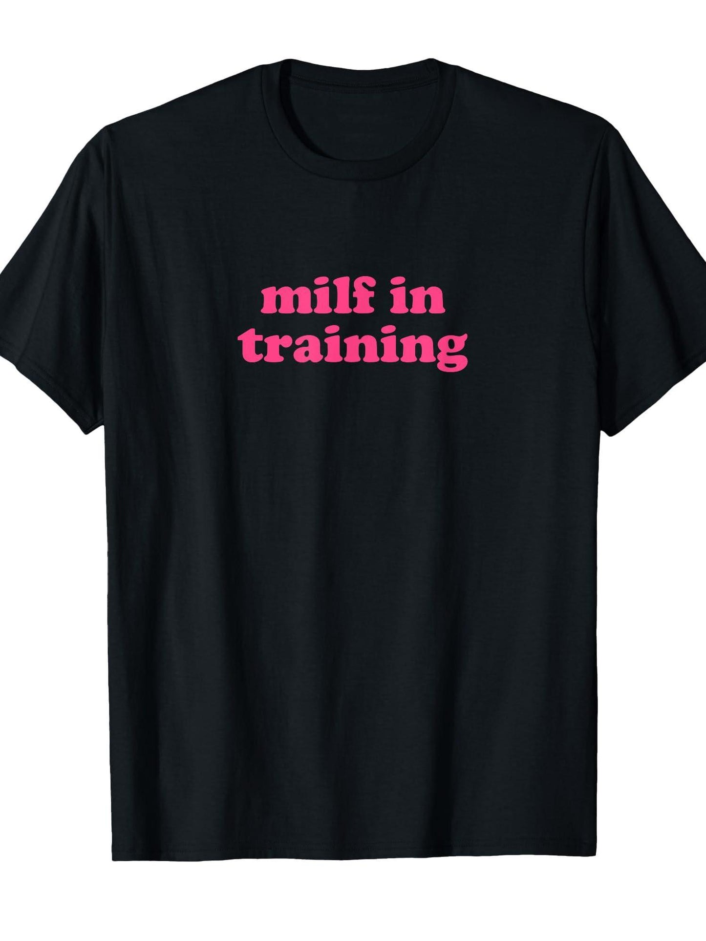 Milf In Training Shirt Pink Y2k Hot Mom Future Milf T-shirt Milf 220gsm Cotton Round Neck Short Sleeve Casual Henley Shirt Men T-shirt