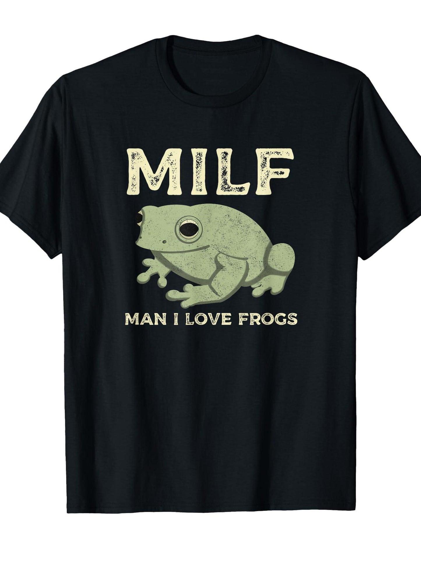 Milf Man I Love Frogs Funny Sarcastic Frog T-shirt Milf 220gsm Cotton Round Neck Short Sleeve Casual Henley Shirt Men T-shirt