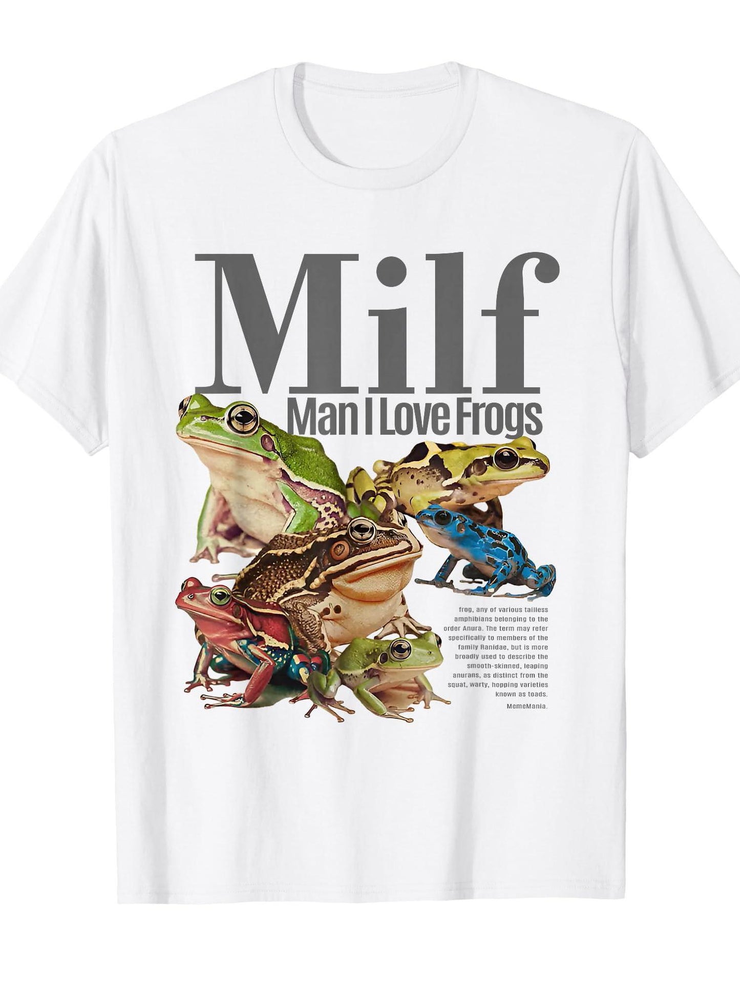 Milf Man I Love Frogs T-shirt Milf 220gsm Cotton Round Neck Short Sleeve Casual Henley Shirt Men T-shirt