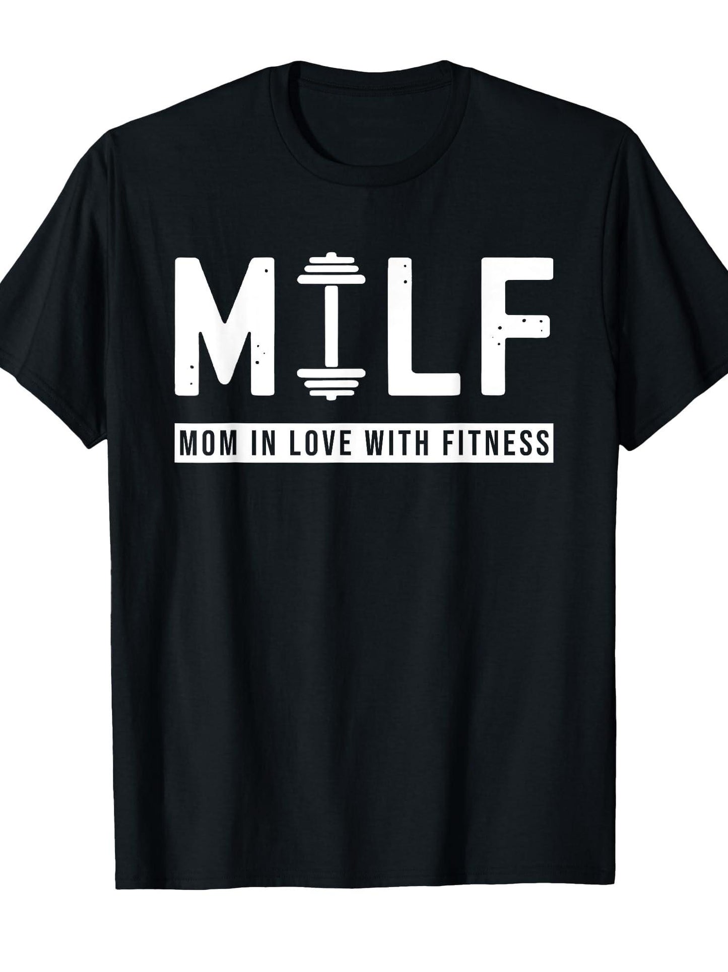 Milf Mom In Love With Fitness Funny Saying Quote Gift T-shirt Milf 220gsm Cotton Round Neck Short Sleeve Casual Henley Shirt Men T-shirt