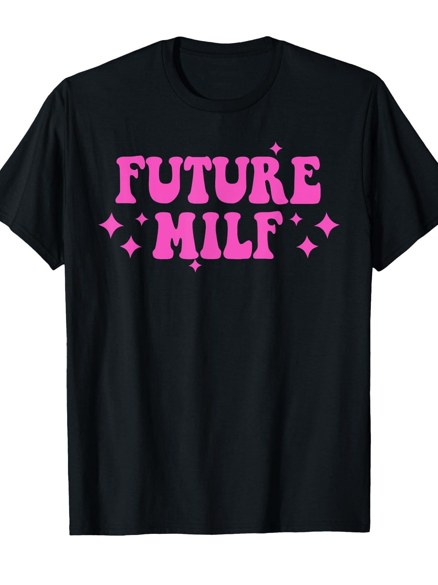 Funny Gift For Women Future Milf Milfs Pink Design T-shirt Milf 220gsm Cotton Round Neck Short Sleeve Casual Henley Shirt Men T-shirt