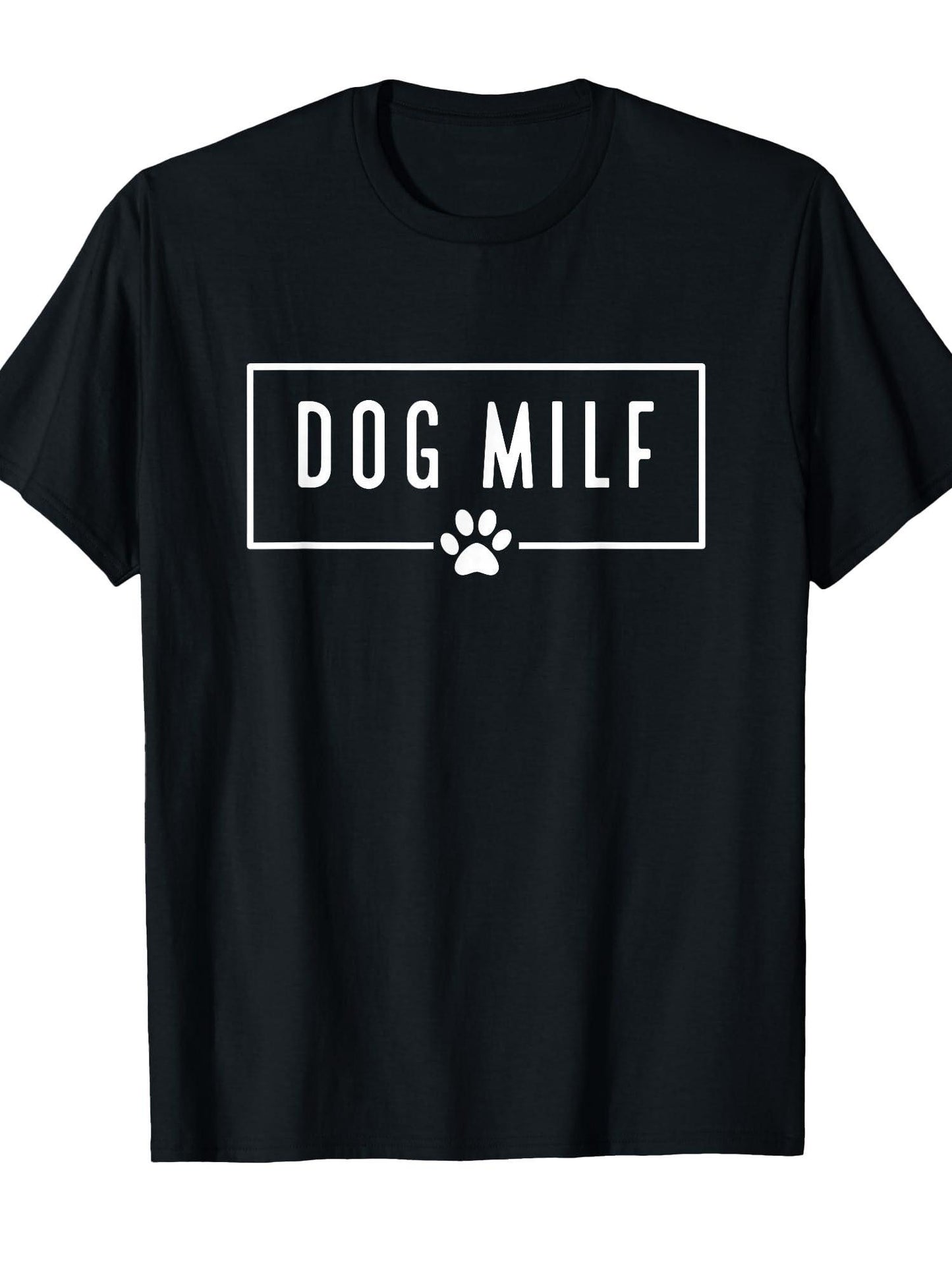 Dog Milf Funny Dog Mom T-shirt Milf 220gsm Cotton Round Neck Short Sleeve Casual Henley Shirt Men T-shirt