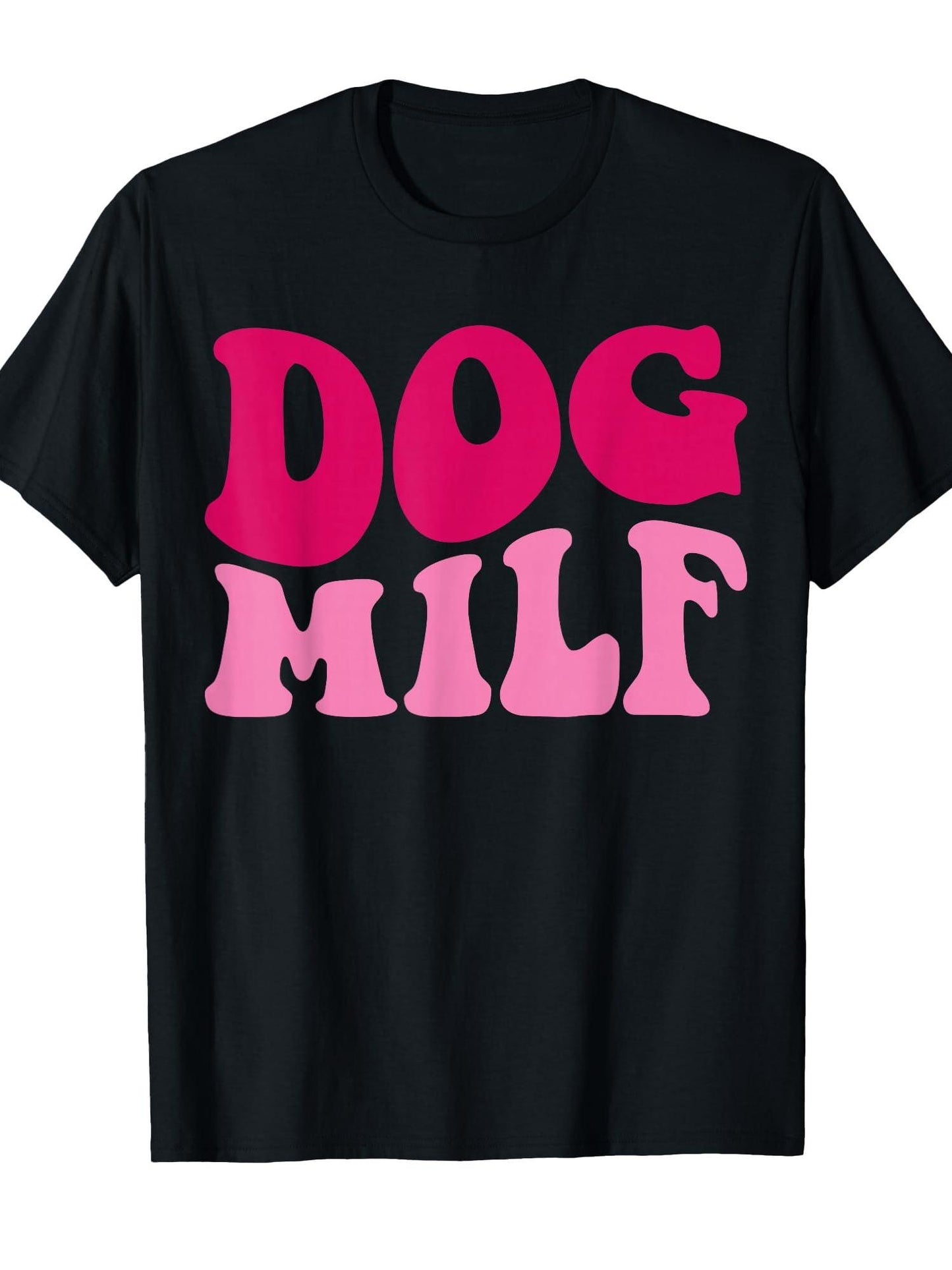 Dog Milf Funny Dog Mom Saying Women Groovy Apparel T-shirt Milf 220gsm Cotton Round Neck Short Sleeve Casual Henley Shirt Men T-shirt